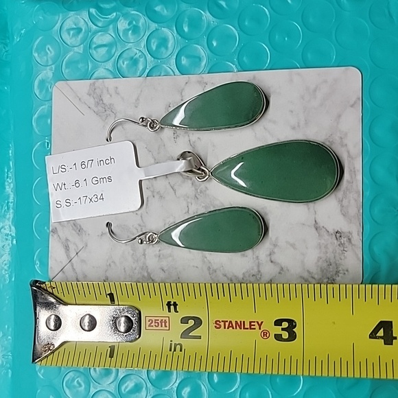 NWT Green Aventurine Earring and Pendant Set - Picture 4 of 4